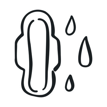 Menstrual pad hand drawn vector illustration