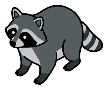 Raccoon Isometric View Vector Clipart Illustration. Generative AI