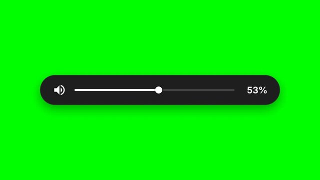 Audio Level Adjustment Bar and Sound Intensity Interface on Green Screen