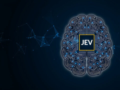 JEV AI Concept &ndash; Large Language Model and Advanced Artificial Intelligence Technology Background with Copy Space
