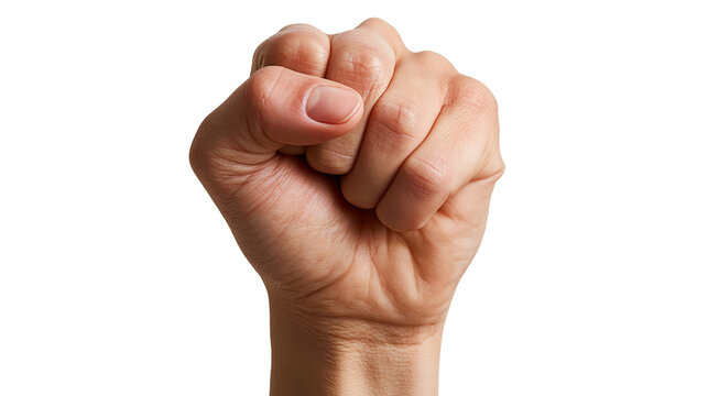 Clenched human fist showing strength and determination