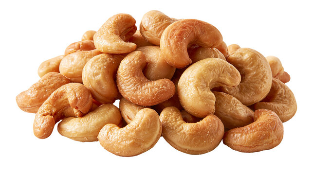 Roasted salted cashew nuts heap