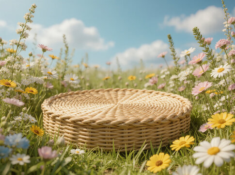 basket with flowers