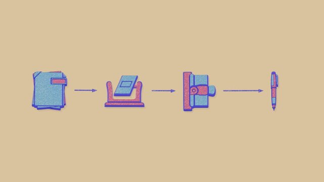 Moderation keeps marking standards aligned through sample comparison, second-reader validation, and final adjustment across four sequential checks. Flat 3D style with a grainy pigment texture.