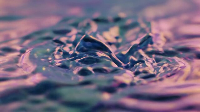 Colorful holographic liquid waves move in an abstract pattern with various shades and flows