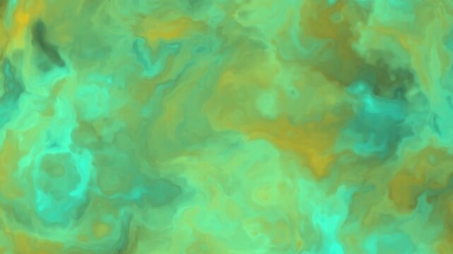 Mint Green and Ochre Fluid Swirls Abstract 4K Motion Background