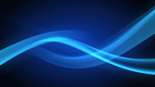 Glowing blue light waves flowing across dark background creating dynamic motion animation patterns for futuristic digital video design content themes