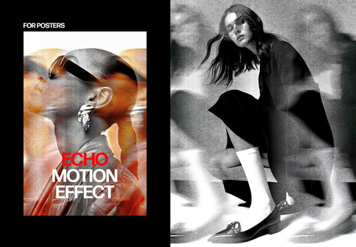 Vertical Echo Motion Effect For Poster And Print Design