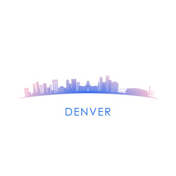 Denver skyline silhouette. Vector design colorful illustration
