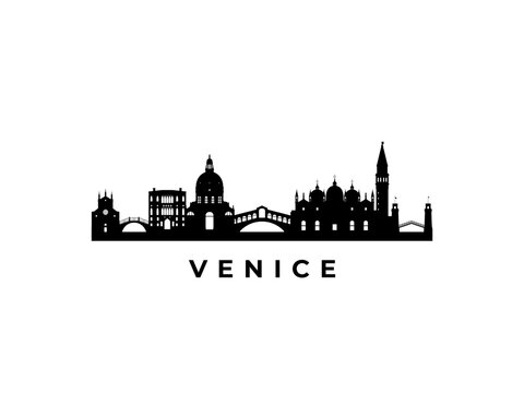 Vector Venice skyline. Travel Venice famous landmarks. Business and tourism concept for presentation, banner, web site.