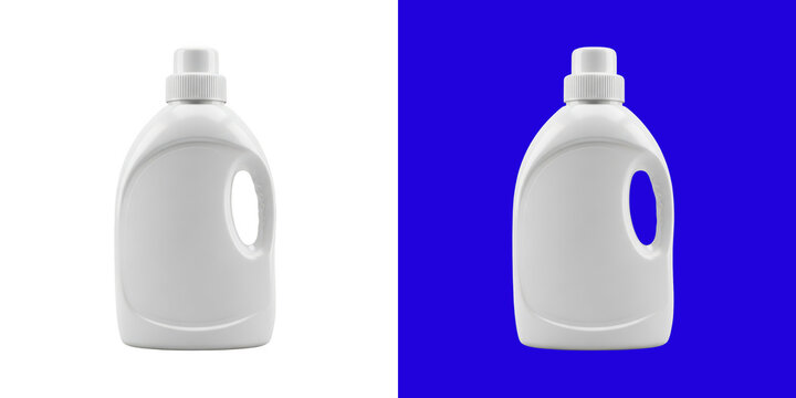 Blank white detergent bottle for household laundry cleaning product transparent png