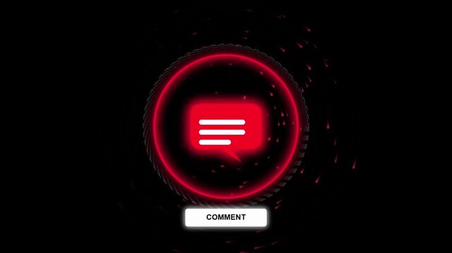 3D Holographic Social Comment HUD Rings Floating Data Particles Seamless Loop