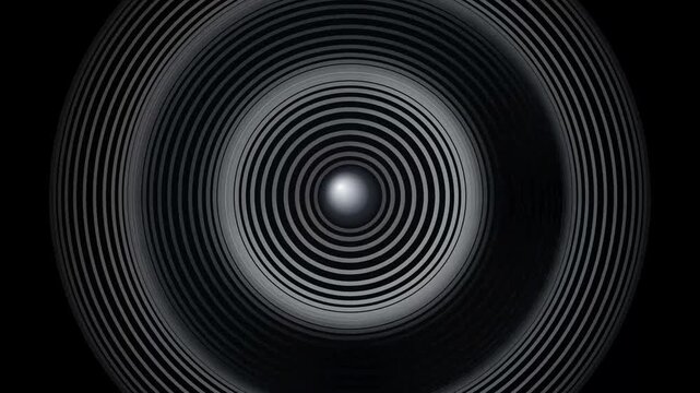 Abstract monochrome rotating spiral tunnel background animation loop