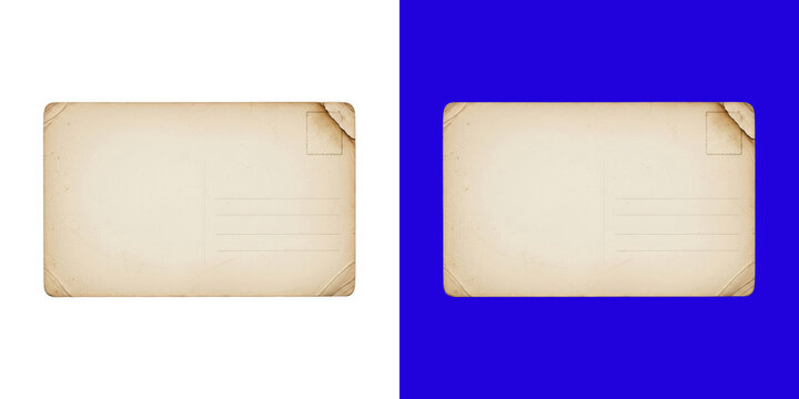 Vintage aged postcard blank template transparent png