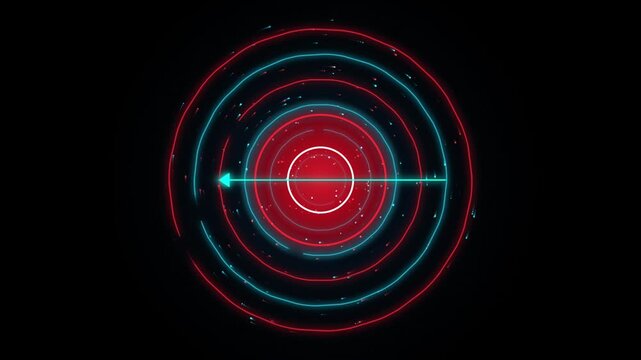 3D Holographic Cyber Telemetry Rings Laser Target Crosshair Neon Data Loop