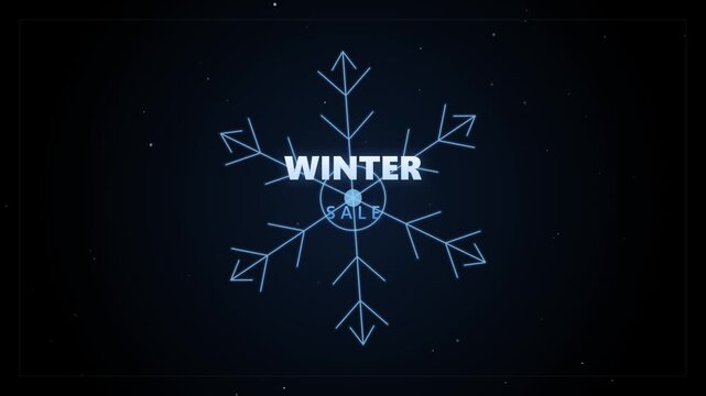 Winter Sale Rotating Snowflake Graphic Motion Background