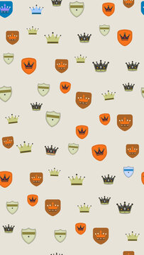 Stylized Crowns and Shields Pattern