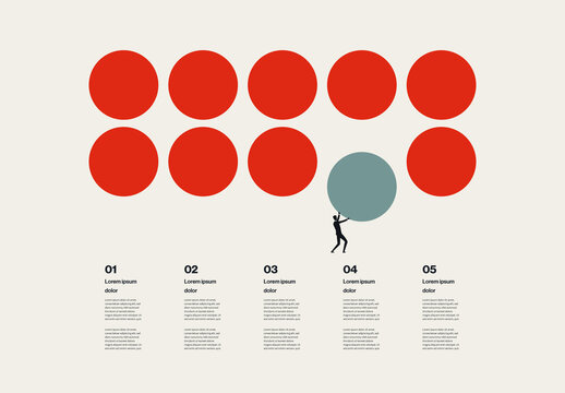 Business Process and Solution Presentation Infographic Template with Minimal Illustration