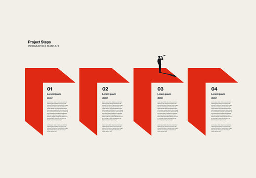 Business Project Steps Overview Infographic Template Minimal Illustration
