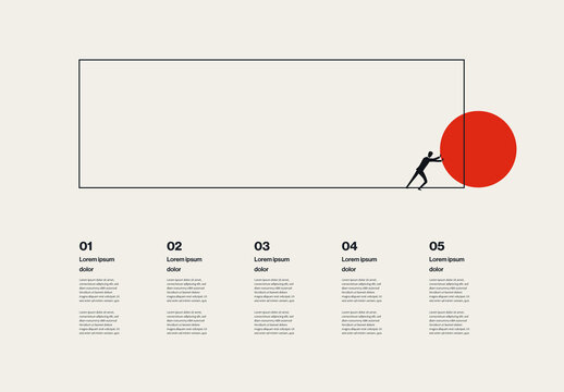 Business Process Completion Infographic Template with Out of the Box Minimal Illustration