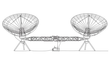 Obraz premium radio telescope white background.
