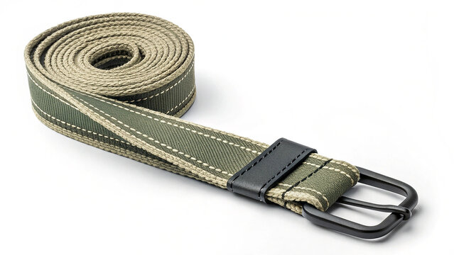 Adjustable stretching strap for flexibility and fitness on white