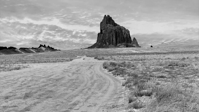 Ship Rock , New Mexico. A landmark for the pioneers in the Wild West