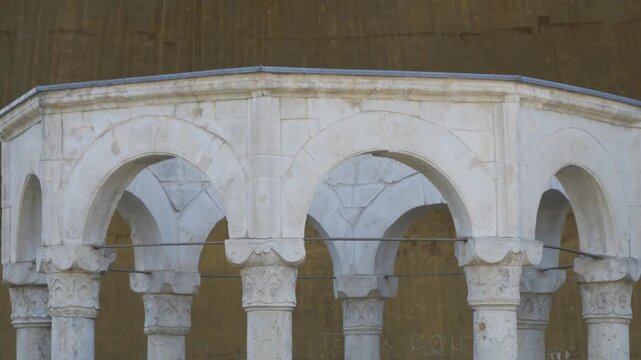 Close up view of the famous Kapllan Pasha Tomb, a significant cultural and historical monument in Tirana, Albania's capital city