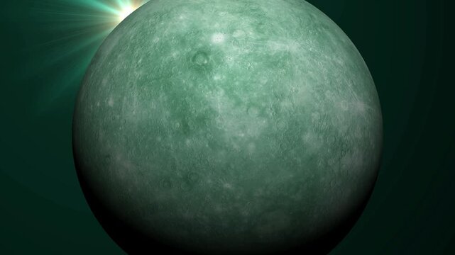 Mercury planet with detailed surface texture captured in deep space with cinematic lighting