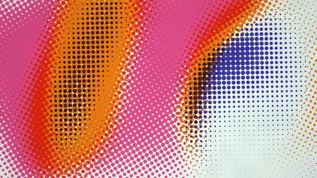 Pop art halftone dots shifting color gradient seamless loop in bright mint tones