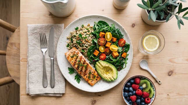 Balanced Low Sodium Healthy Meal Supporting Heart Health and Stroke Prevention