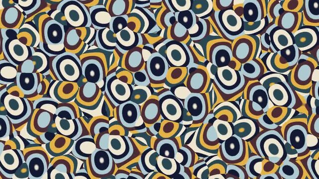 Screw Axis Projection: Stacked Lattice Layers Trading Depth Order in a Flat Color Geometric Mosaic, Seamless Loop in cool indigo tones