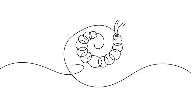 Simple caterpillar on white background.