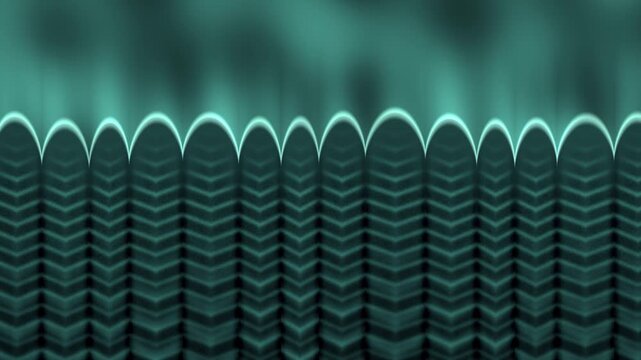 Directional Solidification Front With Columnar Dendrites And Convecting Melt, Seamless Loop in deep green tones