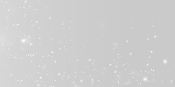 Glowing white sparkle light trail on transparent background. Magic stardust effect with shining stars and bokeh particles. Abstract digital illustration for festive overlay