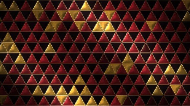 Japanese Uroko Triangle Scale Pattern Gold Shimmer Seamless Loop in rich crimson tones