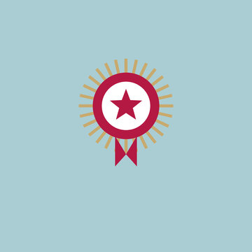 Patriotic Honor Medallion Badge Vector Illustration for Patriot Day Heroes