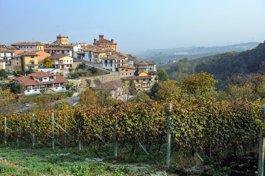 Barolo Castle and village in Langhe Piedmont Italy