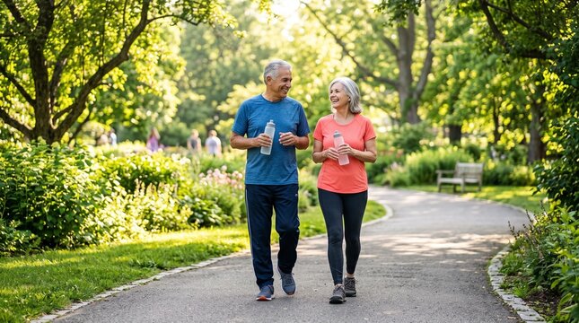 Healthy Active Senior Lifestyle with Exercise Nutrition and Wellness for Stroke Prevention