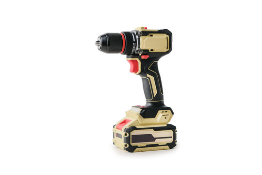 rechargeable electric screwdriver isolated on a white background