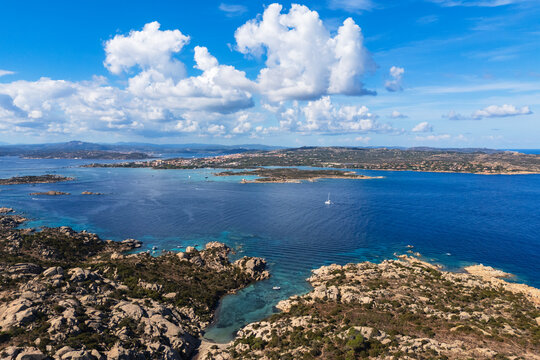 Aerial view of Cala Caprarese rocky coastline