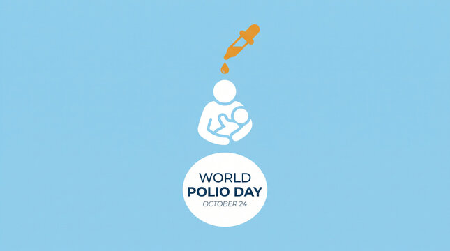 World polio day october 24 vaccination illustration with mother with symbolizing immunization efforts Medical Awareness Campaign World Health Organization vaccine dropper mother