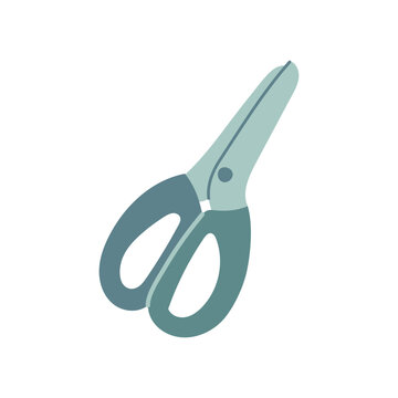 Vector hand drawn scissors illustration. Sewing and needlework tool, stationery item for cutting fabric, tailoring, handmade craft, DIY and creative hobby isolated on white background.