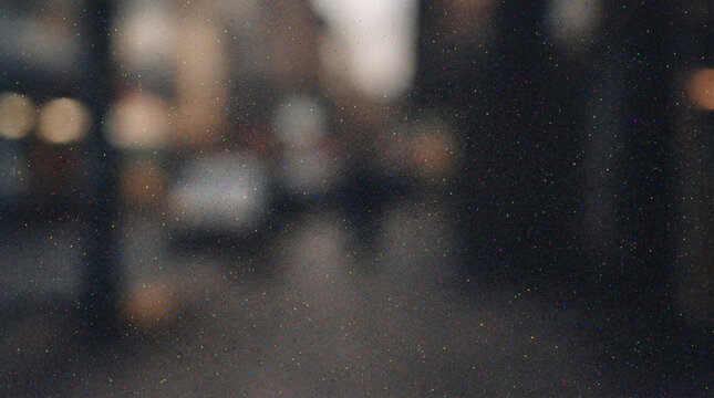Soft Blurred Urban Street Scene, Moody City Bokeh Background with Motion and Atmosphere
