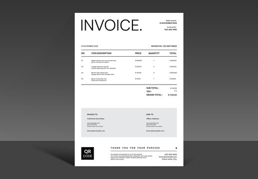Minimal Modern Creative Invoice Template Layout