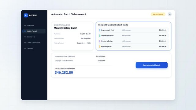 Automated Payroll Management Dashboard User Interface Animation