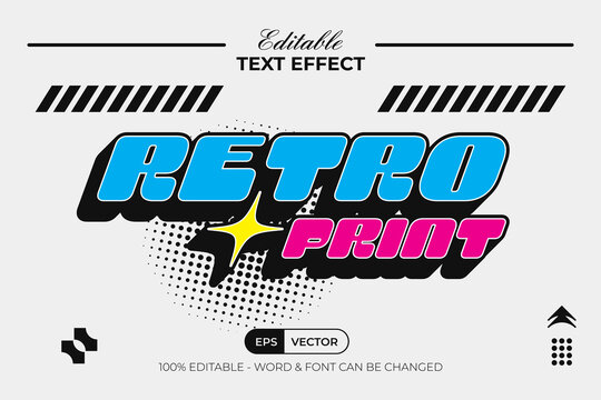 Vintage Overprint Text Effect Retro Style.