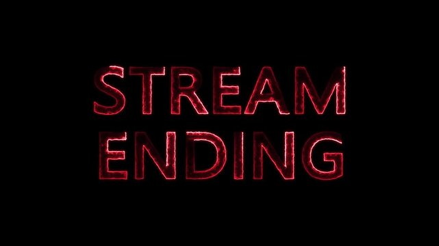 Energy seamless stream ending, neon line animation on a black background