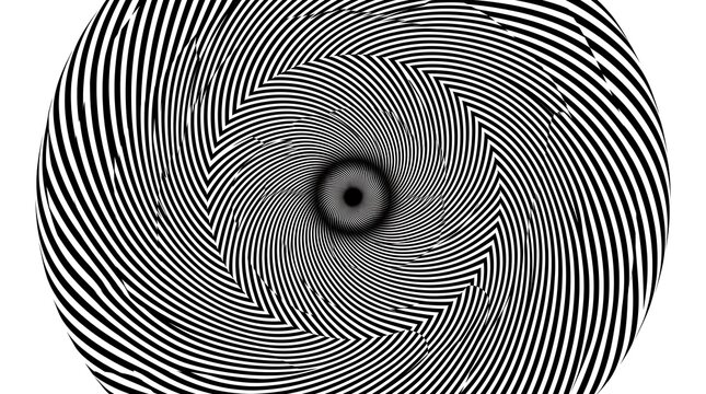black and white optical illusion with concentric lines