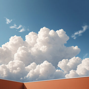 Digital illustration of a blue sky | high resolution background